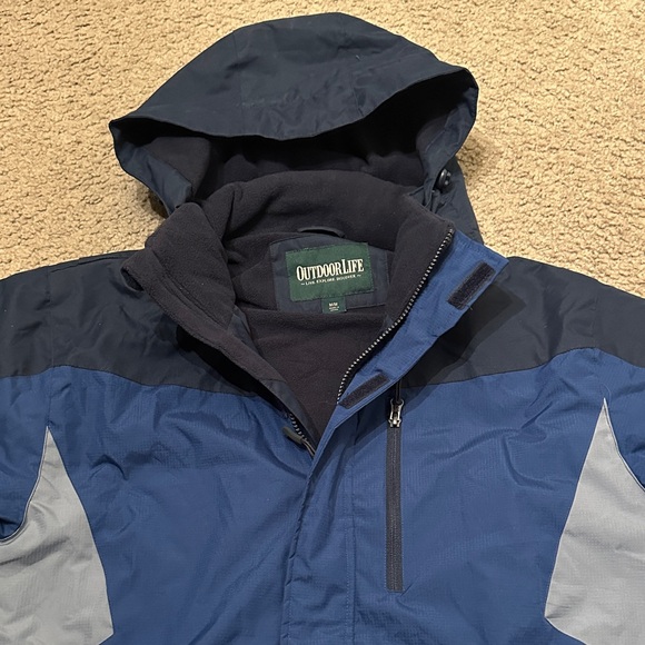 Outdoor Life Mens Full Zip Up Hooded Performance Jacket Blue Gray Size M - Picture 3 of 8